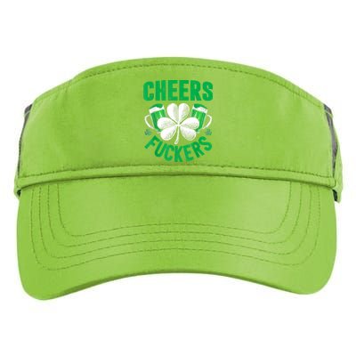 Cheers Fuckers St Patricks Day Funny Beer Drinking Mugs Adult Drive Performance Visor