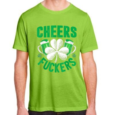 Cheers Fuckers St Patricks Day Funny Beer Drinking Mugs Adult ChromaSoft Performance T-Shirt