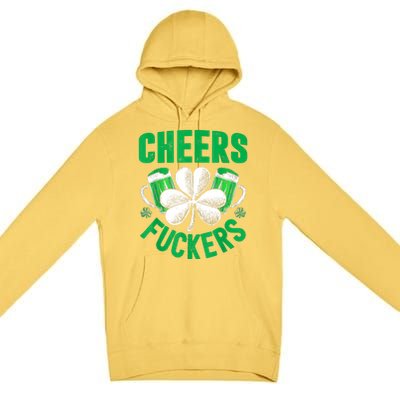 Cheers Fuckers St Patricks Day Funny Beer Drinking Mugs Premium Pullover Hoodie