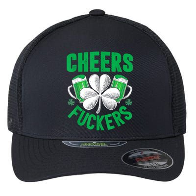 Cheers Fuckers St Patricks Day Funny Beer Drinking Mugs Flexfit Unipanel Trucker Cap