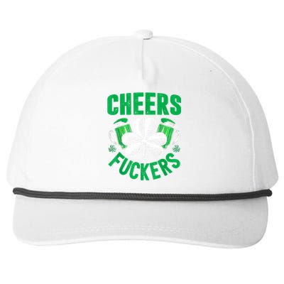 Cheers Fuckers St Patricks Day Funny Beer Drinking Mugs Snapback Five-Panel Rope Hat