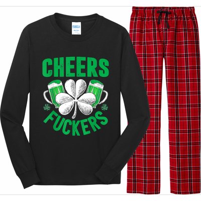 Cheers Fuckers St Patricks Day Funny Beer Drinking Mugs Long Sleeve Pajama Set