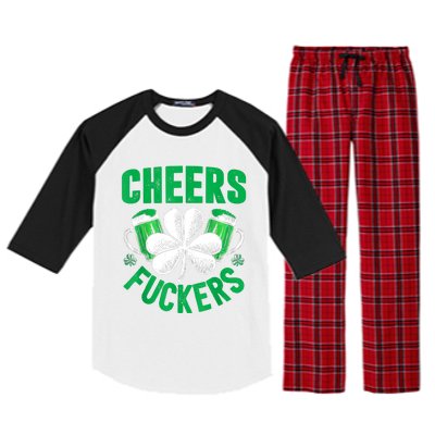 Cheers Fuckers St Patricks Day Funny Beer Drinking Mugs Raglan Sleeve Pajama Set