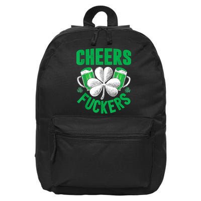 Cheers Fuckers St Patricks Day Funny Beer Drinking Mugs 16 in Basic Backpack