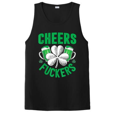 Cheers Fuckers St Patricks Day Funny Beer Drinking Mugs PosiCharge Competitor Tank