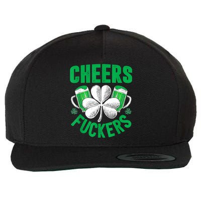 Cheers Fuckers St Patricks Day Funny Beer Drinking Mugs Wool Snapback Cap