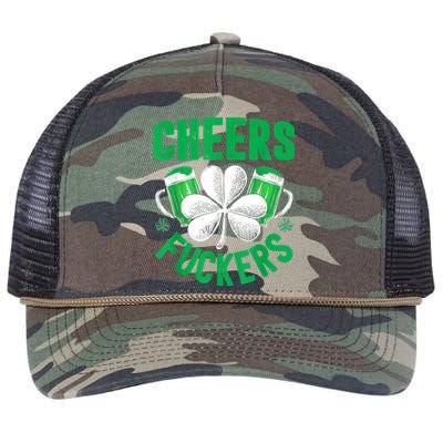 Cheers Fuckers St Patricks Day Funny Beer Drinking Mugs Retro Rope Trucker Hat Cap