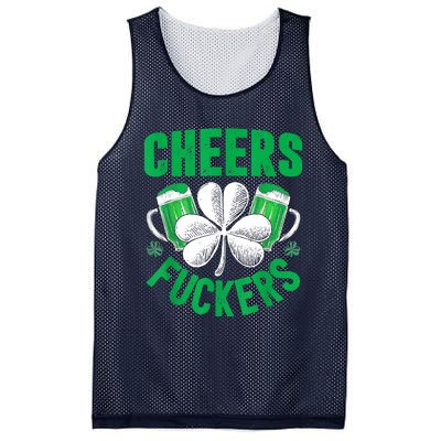 Cheers Fuckers St Patricks Day Funny Beer Drinking Mugs Mesh Reversible Basketball Jersey Tank