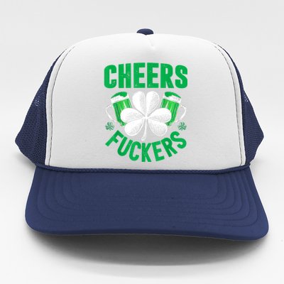 Cheers Fuckers St Patricks Day Funny Beer Drinking Mugs Trucker Hat