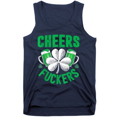 Cheers Fuckers St Patricks Day Funny Beer Drinking Mugs Tank Top