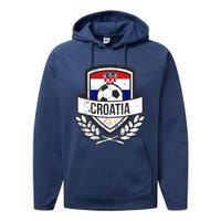 Croatian Flag Soccer Croatia Football 2018 Jersey Performance Fleece Hoodie