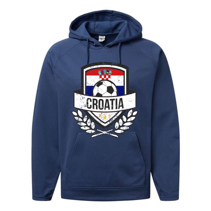 Croatian Flag Soccer Croatia Football 2018 Jersey Performance Fleece Hoodie