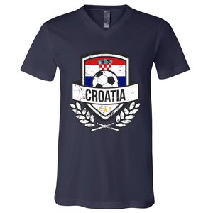 Croatian Flag Soccer Croatia Football 2018 Jersey V-Neck T-Shirt