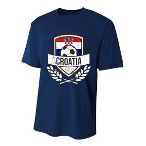 Croatian Flag Soccer Croatia Football 2018 Jersey Performance Sprint T-Shirt