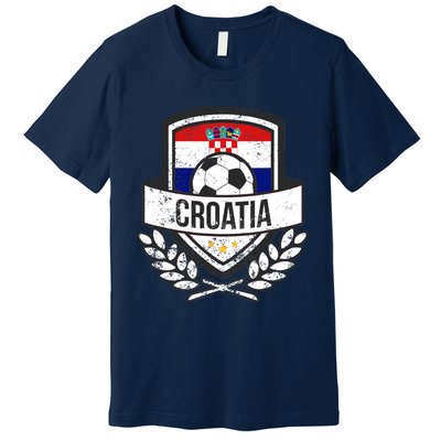 Croatian Flag Soccer Croatia Football 2018 Jersey Premium T-Shirt