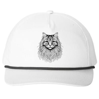 Cat Fingerprint Siberian Forest Dad Mom Snapback Five-Panel Rope Hat