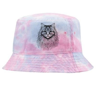 Cat Fingerprint Siberian Forest Dad Mom Tie-Dyed Bucket Hat