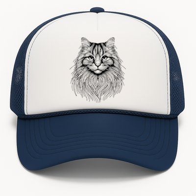 Cat Fingerprint Siberian Forest Dad Mom Trucker Hat