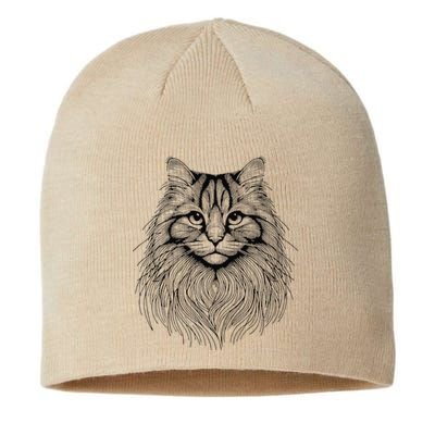 Cat Fingerprint Siberian Forest Dad Mom Sustainable Beanie