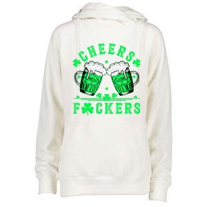 Cheers Fuckers St Patricks Day Funny Beer Drinking Mugs Womens Funnel Neck Pullover Hood