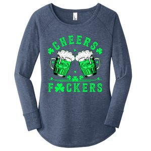 Cheers Fuckers St Patricks Day Funny Beer Drinking Mugs Women's Perfect Tri Tunic Long Sleeve Shirt