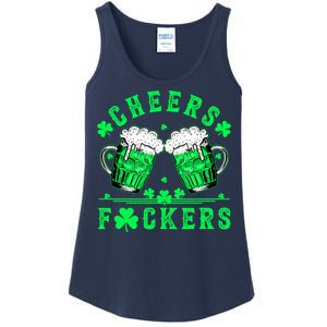 Cheers Fuckers St Patricks Day Funny Beer Drinking Mugs Ladies Essential Tank