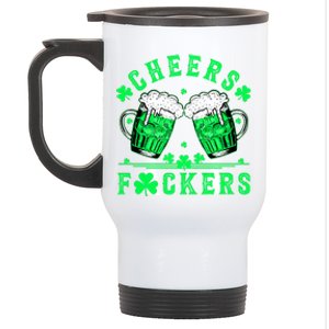 Cheers Fuckers St Patricks Day Funny Beer Drinking Mugs Stainless Steel Travel Mug