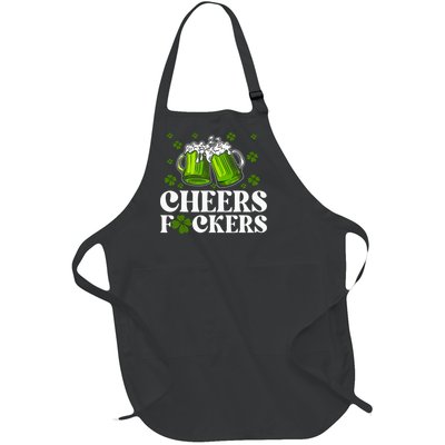 Cheers Fuckers St Patricks Day Funny Beer Drinking Mugs Full-Length Apron With Pockets