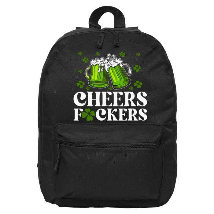 Cheers Fuckers St Patricks Day Funny Beer Drinking Mugs 16 in Basic Backpack