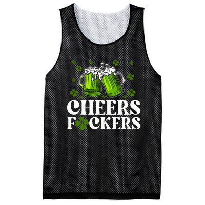 Cheers Fuckers St Patricks Day Funny Beer Drinking Mugs Mesh Reversible Basketball Jersey Tank