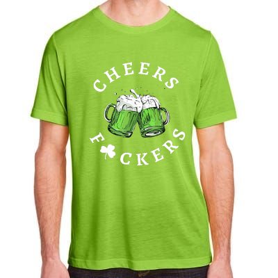 Cheers Fuckers St Patricks Day Funny Beer Drinking Mugs Adult ChromaSoft Performance T-Shirt