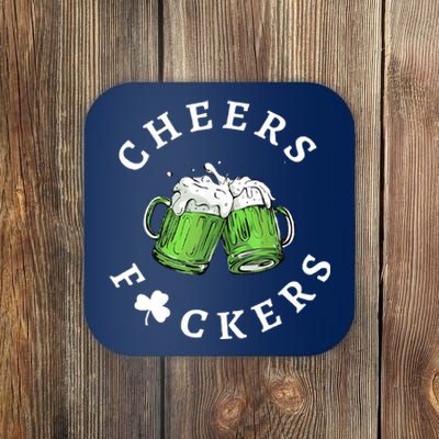 Cheers Fuckers St Patricks Day Funny Beer Drinking Mugs Coaster