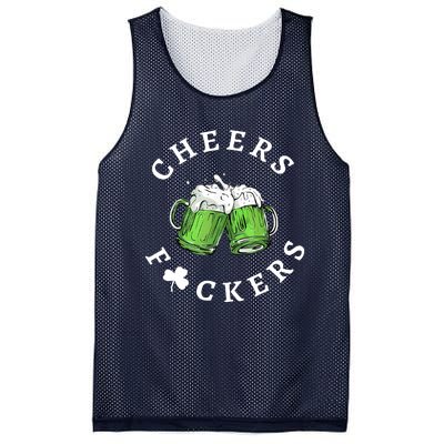 Cheers Fuckers St Patricks Day Funny Beer Drinking Mugs Mesh Reversible Basketball Jersey Tank