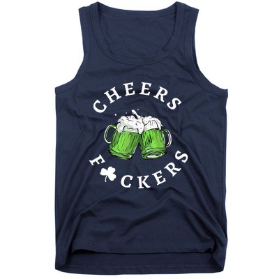 Cheers Fuckers St Patricks Day Funny Beer Drinking Mugs Tank Top