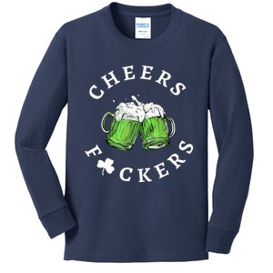 Cheers Fuckers St Patricks Day Funny Beer Drinking Mugs Kids Long Sleeve Shirt