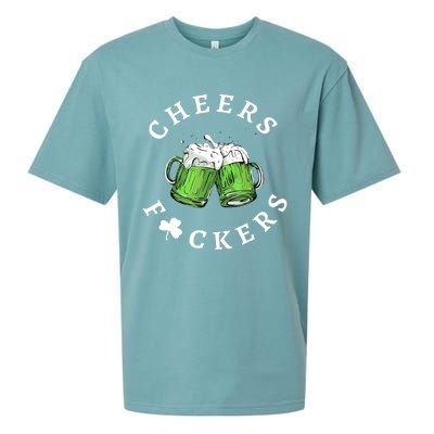 Cheers Fuckers St Patricks Day Funny Beer Drinking Mugs Sueded Cloud Jersey T-Shirt