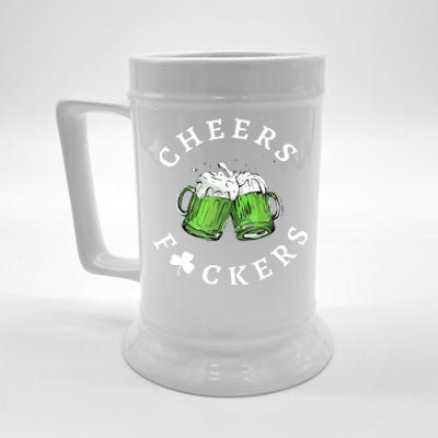 Cheers Fuckers St Patricks Day Funny Beer Drinking Mugs Beer Stein