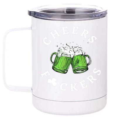 Cheers Fuckers St Patricks Day Funny Beer Drinking Mugs 12 oz Stainless Steel Tumbler Cup