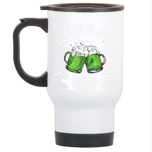 Cheers Fuckers St Patricks Day Funny Beer Drinking Mugs Stainless Steel Travel Mug