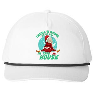 Christmas Funny Santa ThereS Some Ho Ho HoS In This House Cool Gift Snapback Five-Panel Rope Hat