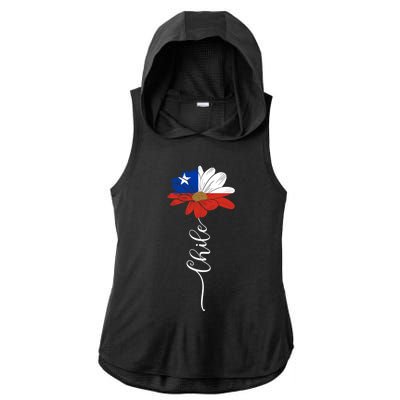 Chile Flag Sunflower Vintage Chileans Lover Taiwan Gift Ladies PosiCharge Tri-Blend Wicking Draft Hoodie Tank