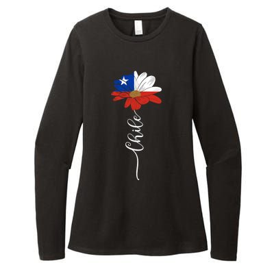 Chile Flag Sunflower Vintage Chileans Lover Taiwan Gift Womens CVC Long Sleeve Shirt