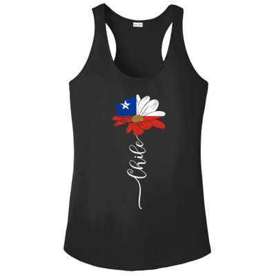 Chile Flag Sunflower Vintage Chileans Lover Taiwan Gift Ladies PosiCharge Competitor Racerback Tank