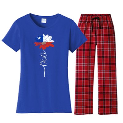 Chile Flag Sunflower Vintage Chileans Lover Taiwan Gift Women's Flannel Pajama Set