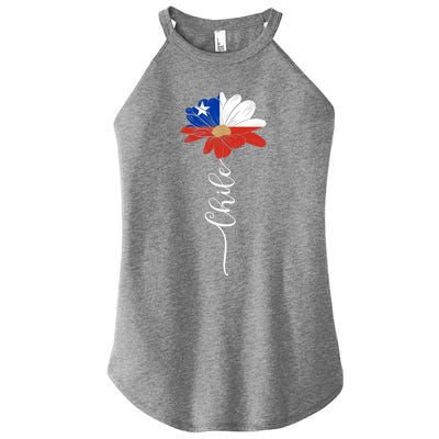 Chile Flag Sunflower Vintage Chileans Lover Taiwan Gift Women's Perfect Tri Rocker Tank