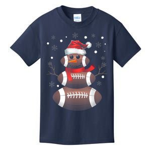 Christmas Football Snowman Football Christmas Women Kids T-Shirt