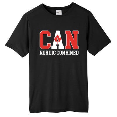 Canada Flag Skier Canadian CAN Nordic Combined Tall Fusion ChromaSoft Performance T-Shirt