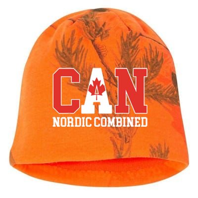 Canada Flag Skier Canadian CAN Nordic Combined Kati - Camo Knit Beanie