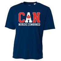 Canada Flag Skier Canadian CAN Nordic Combined Cooling Performance Crew T-Shirt