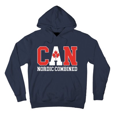 Canada Flag Skier Canadian CAN Nordic Combined Hoodie